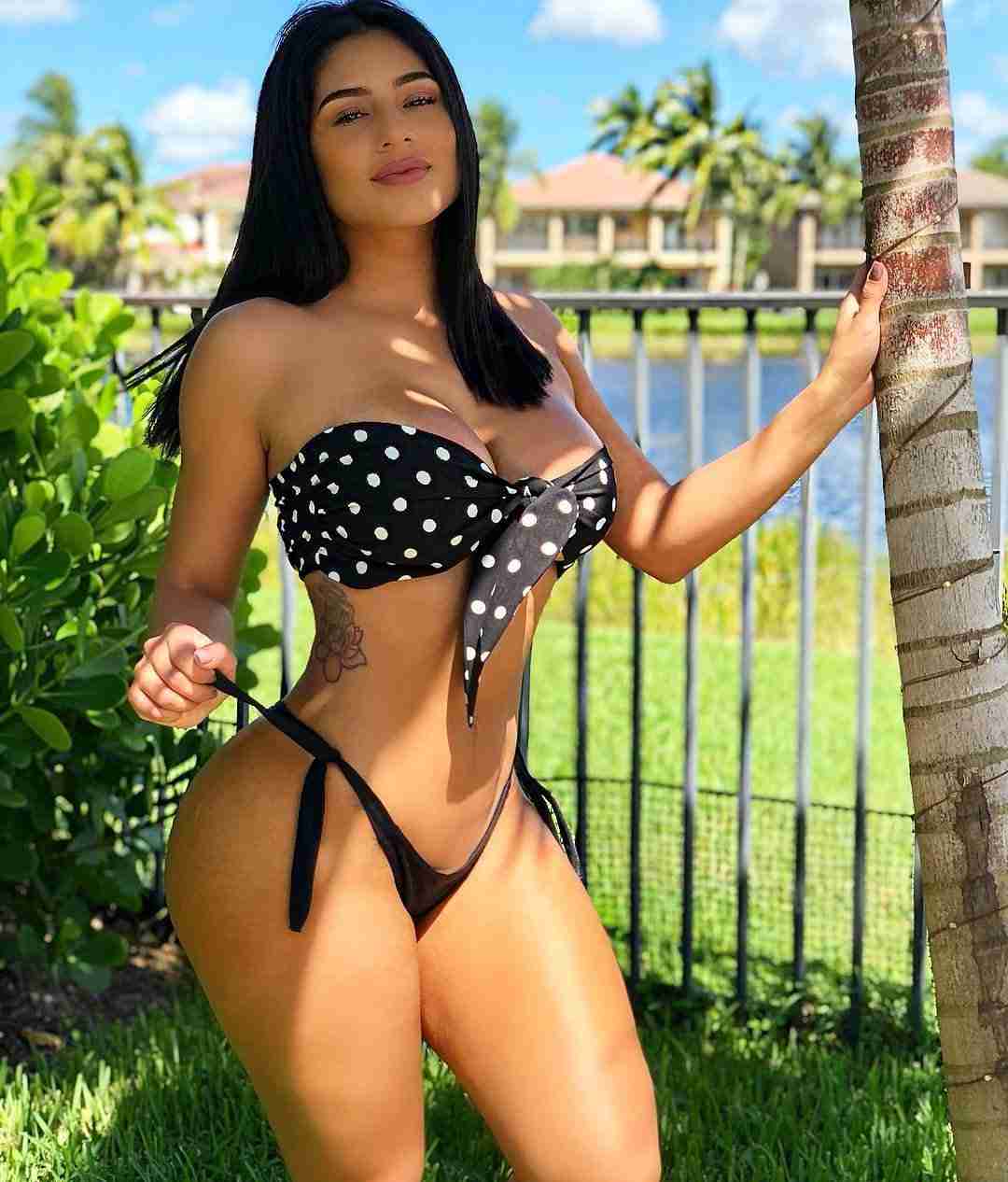 Mia Francis Black Bikini in Park