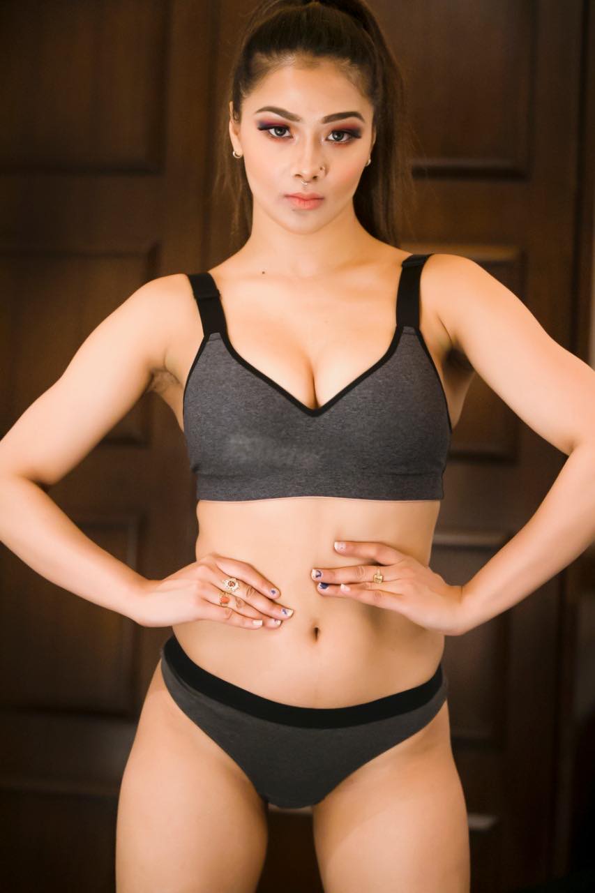 Namrita Malla Sports Bikini Black Nude