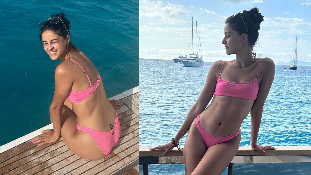 Ananya Panday Nude Pink BIkini Photos