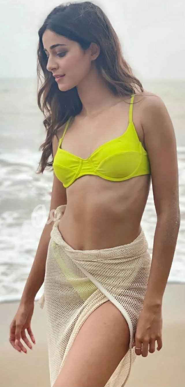 Ananya Panday Nude Yellow Bikini Photo