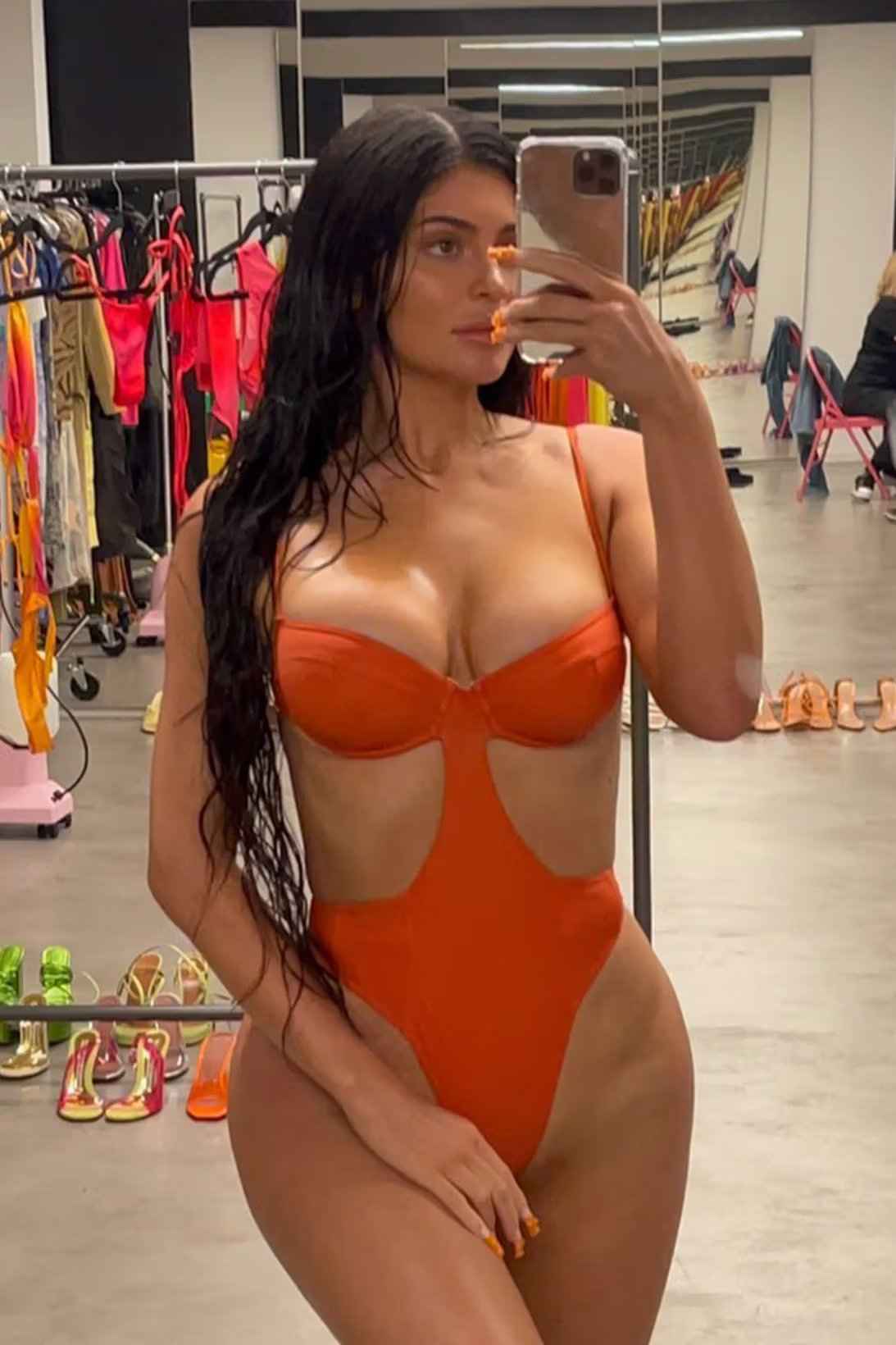 Kylie Jenner Nude Orange Bikini Photo